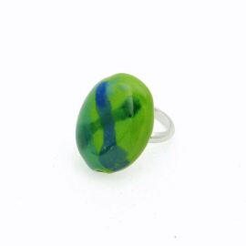 Ring Oval, 2 x 2,5 cm, Lime Dive