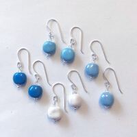 Ohrring T. Tombola, Set 4 Paar, Aqua, Silber