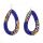 Masai Ohrring Dunkel Blau ca 6 cm Silberhaken