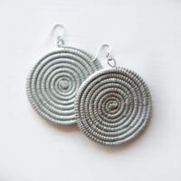 Sisal Ohrring Scheibe Large Silver
