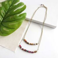 Kantha Double Strand Simple Necklace