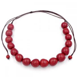 Tagua Kette Chicon, Dunkelrot