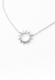 Mallory, Silver Sun Necklace