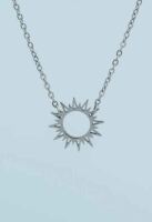 Mallory, Silver Sun Necklace