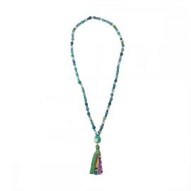 Kantha Tassel Waterlilies Necklace