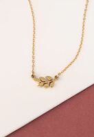 Rowen Leaf Necklace in Gold