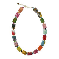 Kantha Dotted Block Necklace