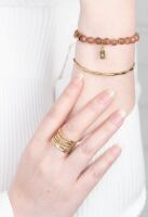 Glimmer Agate Stretch Bracelet in Auburn