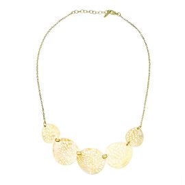 Stenciled Leaf Necklace (Gold)