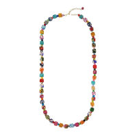 Kantha Dotted Square long Necklace