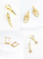 Huggie Earrings - Set / Squared, Celebrate, Brilliance,...