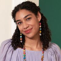 Kantha Fluid Square Quintet Earrings