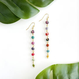 Kantha Milieu Linear Earrings