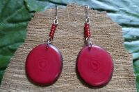 Tagua Ohrringe Lea Rot