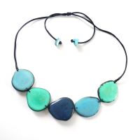 Tagua Kette Hosty Blau