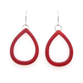 Tagua Earrings Calla Red