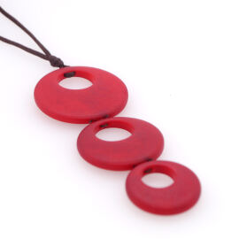 Tagua Kette Belli Rot