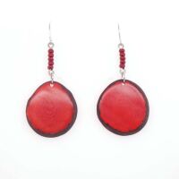 Tagua Ohrringe LEA Rot