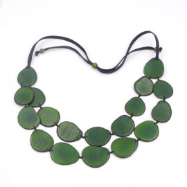 Tagua Kette Doble Grün