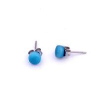 Tagua Ohrstecker TOPI 5 mm Türkis