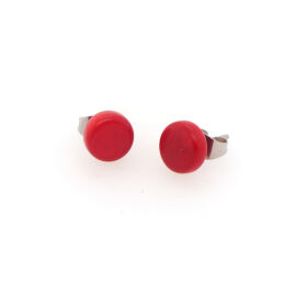 Tagua Ohrstecker 8 mm Topi Rot