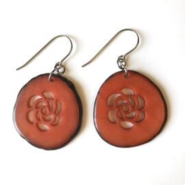 Tagua Ohrring Laser Orange