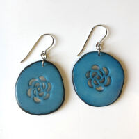 Tagua Earrings Laser Turquoise