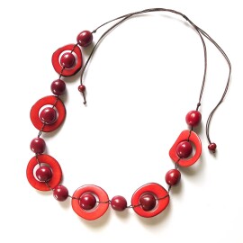 Tagua Kette Zara Rot