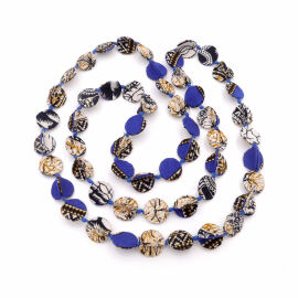 Seidenschmuck "Chip" Blau/Muster