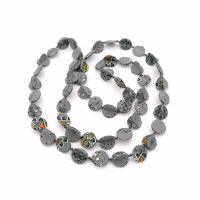 Seidenschmuck "Chip" Grau/Muster
